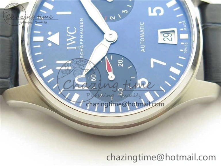 SoftTouch Big Pilot IW501008 “Boutique London” SS ZF Best Edition Blue Dial on Blue Leather Strap A 7106