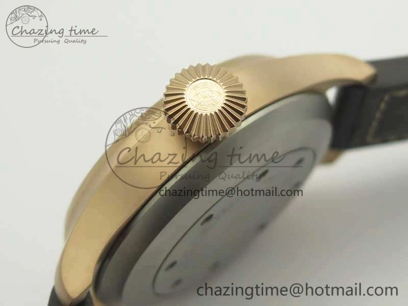 Big Pilot IW510301 Satin-Polished RG YLF Best Edition Black Dial On Leather Strap A Original 7222