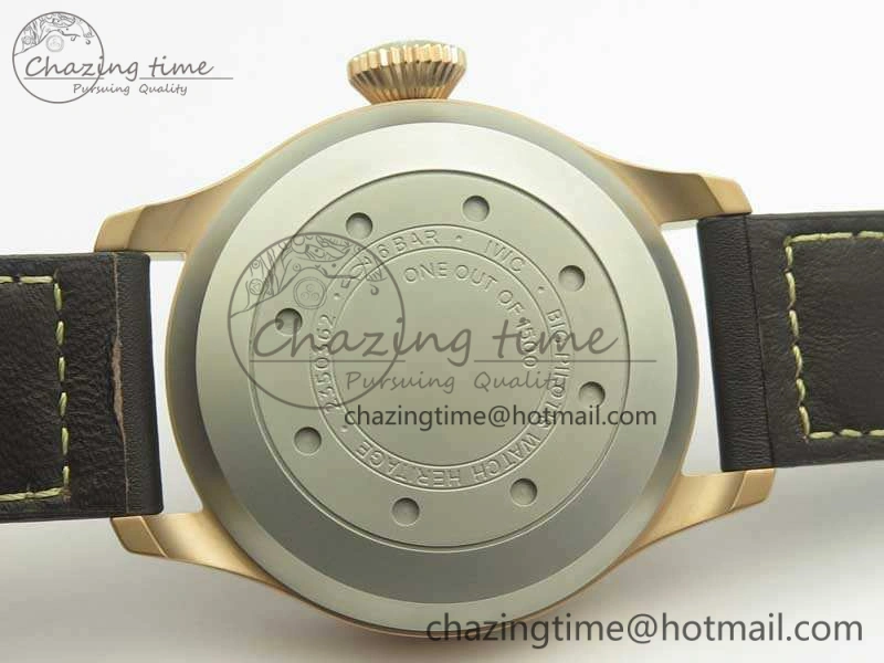 Big Pilot IW510301 Satin-Polished RG YLF Best Edition Black Dial On Leather Strap A Original 7222