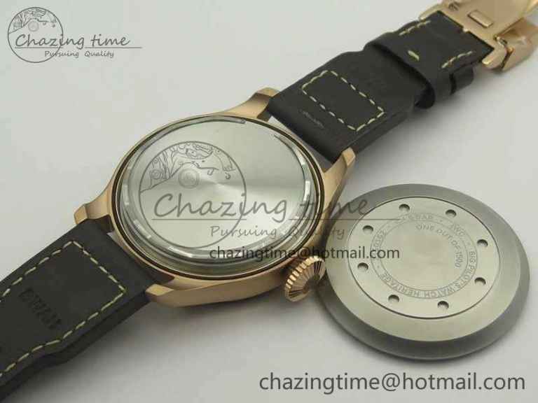 Big Pilot IW510301 Satin-Polished RG YLF Best Edition Black Dial On Leather Strap A Original 7222