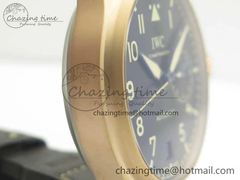Big Pilot IW510301 Satin-Polished RG YLF Best Edition Black Dial On Leather Strap A Original 7222