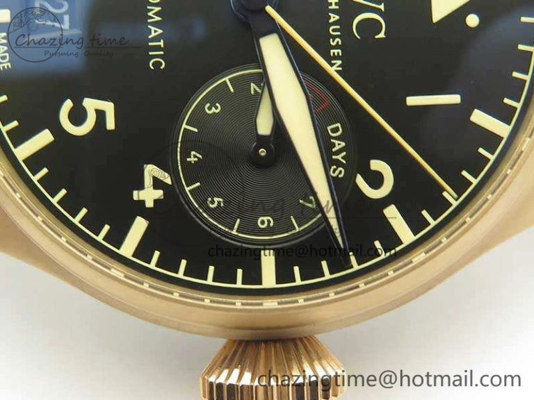 Big Pilot IW510301 Satin-Polished RG YLF Best Edition Black Dial On Leather Strap A Original 7222