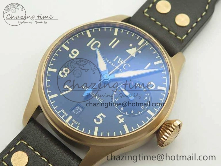 Big Pilot IW510301 Satin-Polished RG YLF Best Edition Black Dial On Leather Strap A Original 7222