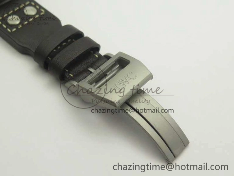 Big Pilot IW510301 Satin-Polished SS YLF Best Edition Black Dial On Leather Strap A Chic 7213