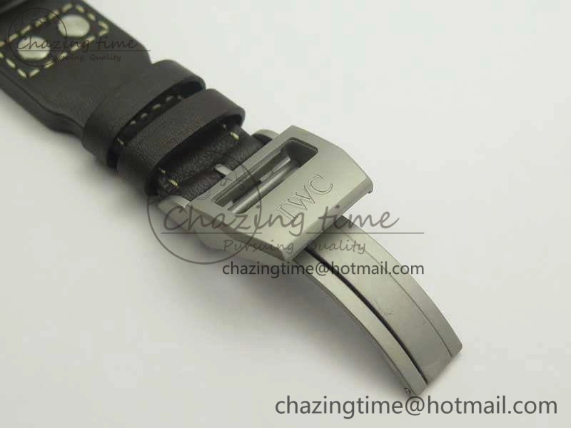 Big Pilot IW510301 Satin-Polished SS YLF Best Edition Black Dial On Leather Strap A Chic 7213