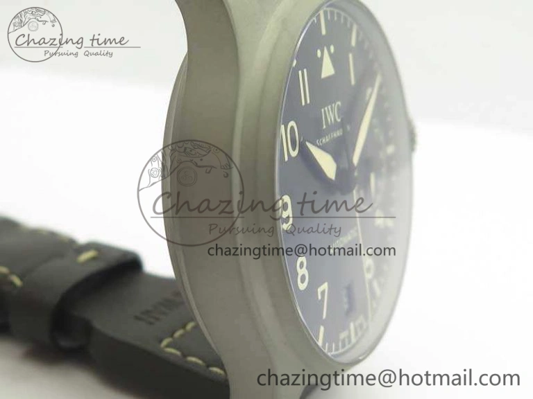 Big Pilot IW510301 Satin-Polished SS YLF Best Edition Black Dial On Leather Strap A Chic 7213