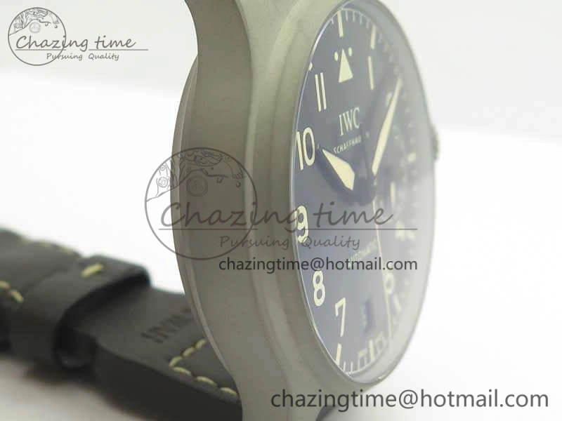 Big Pilot IW510301 Satin-Polished SS YLF Best Edition Black Dial On Leather Strap A Chic 7213