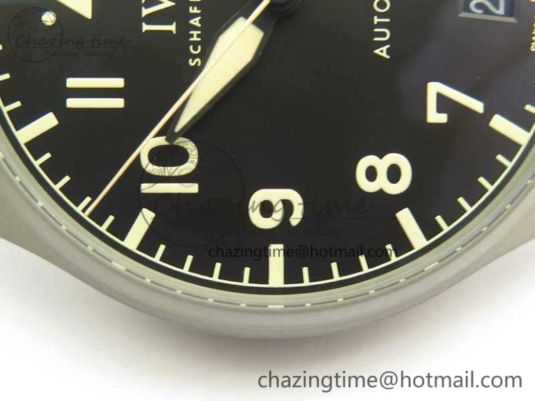 Big Pilot IW510301 Satin-Polished SS YLF Best Edition Black Dial On Leather Strap A Chic 7213