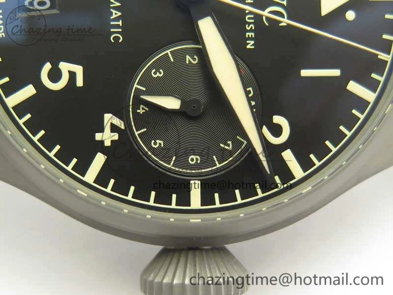 Big Pilot IW510301 Satin-Polished SS YLF Best Edition Black Dial On Leather Strap A Chic 7213