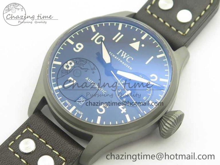 Big Pilot IW510301 Satin-Polished SS YLF Best Edition Black Dial On Leather Strap A Chic 7213