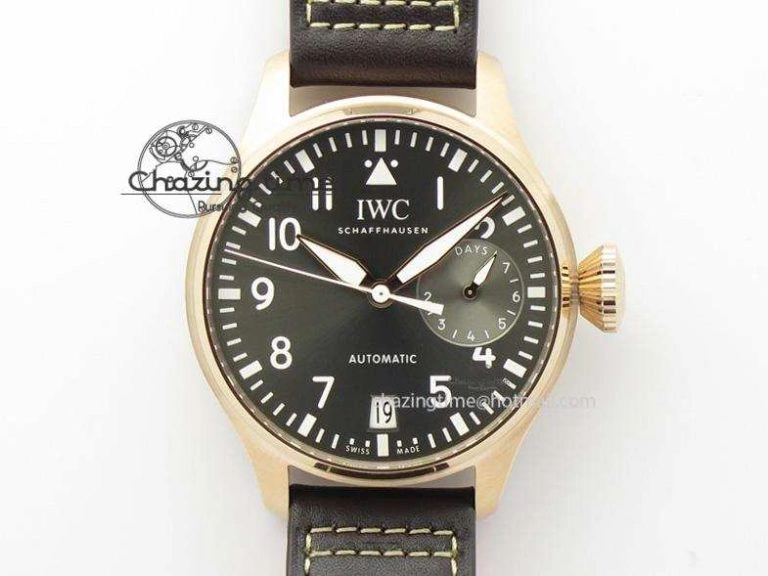 Vibrant Big Pilot Real PR 2016 IW500917 RG ZF Best Edition Gray Dial On Brown Leather Strap A 7290