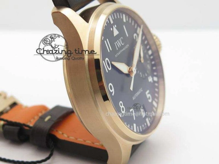Vibrant Big Pilot Real PR 2016 IW500917 RG ZF Best Edition Gray Dial On Brown Leather Strap A 7290
