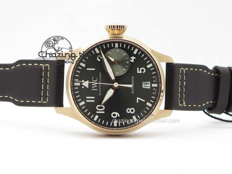 Vibrant Big Pilot Real PR 2016 IW500917 RG ZF Best Edition Gray Dial On Brown Leather Strap A 7290