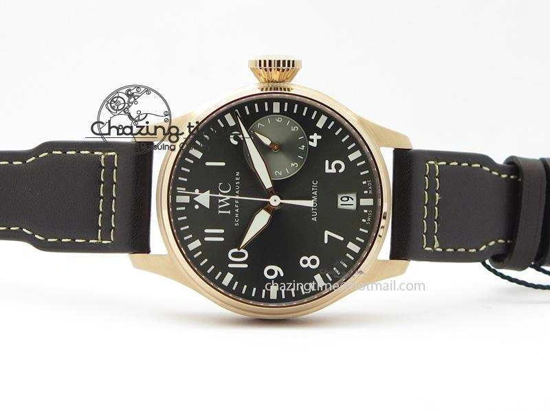 Vibrant Big Pilot Real PR 2016 IW500917 RG ZF Best Edition Gray Dial On Brown Leather Strap A 7290