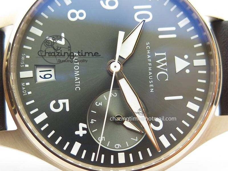 Vibrant Big Pilot Real PR 2016 IW500917 RG ZF Best Edition Gray Dial On Brown Leather Strap A 7290