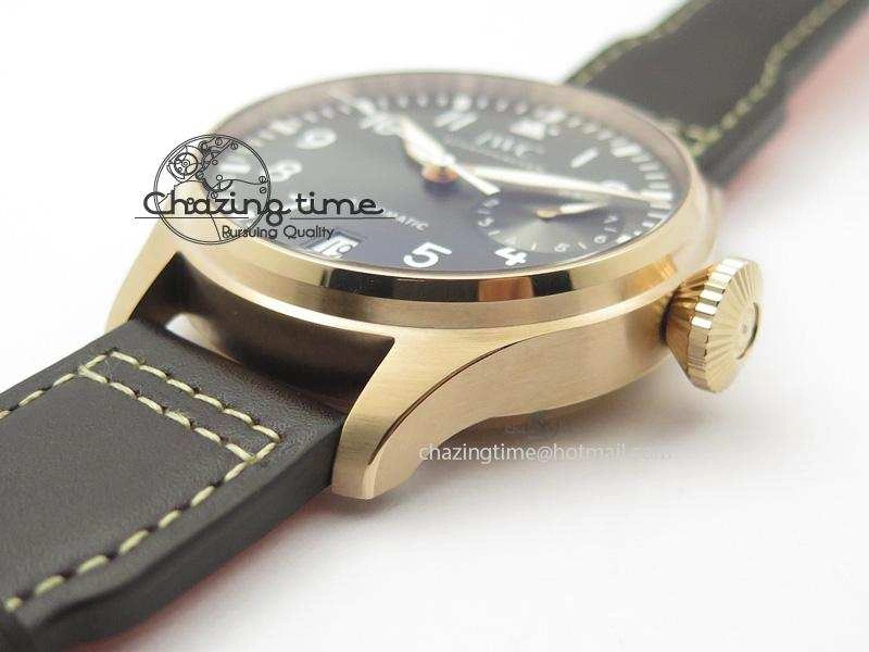 Vibrant Big Pilot Real PR 2016 IW500917 RG ZF Best Edition Gray Dial On Brown Leather Strap A 7290