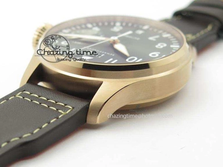 Vibrant Big Pilot Real PR 2016 IW500917 RG ZF Best Edition Gray Dial On Brown Leather Strap A 7290