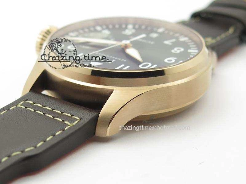 Vibrant Big Pilot Real PR 2016 IW500917 RG ZF Best Edition Gray Dial On Brown Leather Strap A 7290