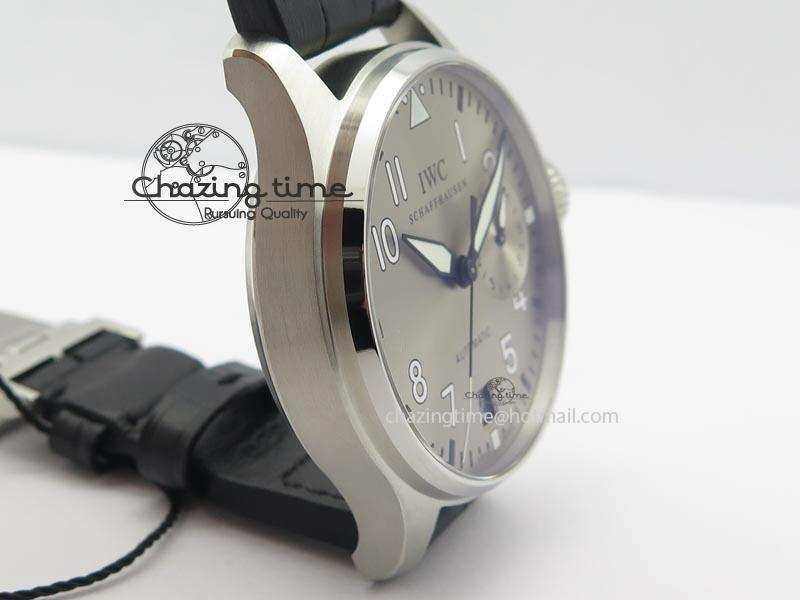 Original Big Pilot Real PR IW500906 ZF 1:1 Best Edition Silver Dial On Black Leather Strap A 7285