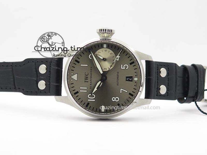 Original Big Pilot Real PR IW500906 ZF 1:1 Best Edition Silver Dial On Black Leather Strap A 7285