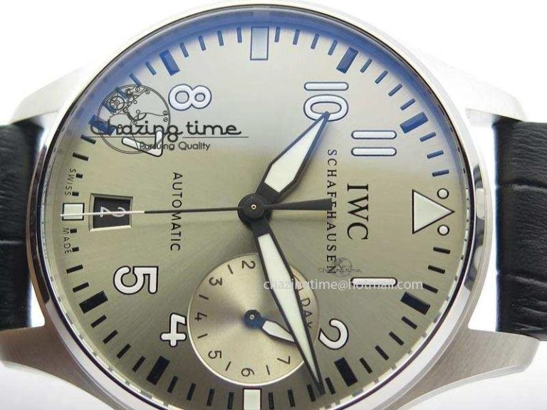 Original Big Pilot Real PR IW500906 ZF 1:1 Best Edition Silver Dial On Black Leather Strap A 7285