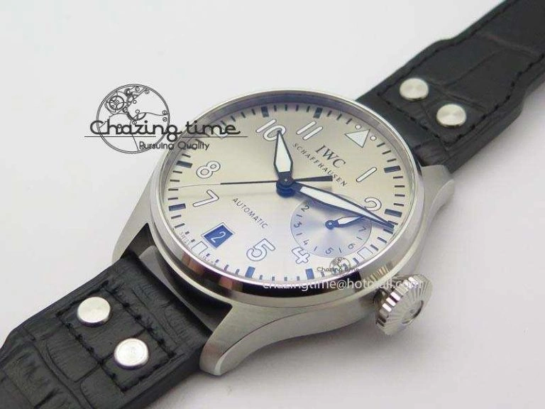 Original Big Pilot Real PR IW500906 ZF 1:1 Best Edition Silver Dial On Black Leather Strap A 7285