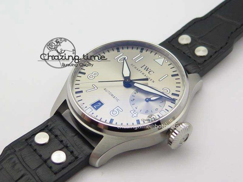 Original Big Pilot Real PR IW500906 ZF 1:1 Best Edition Silver Dial On Black Leather Strap A 7285