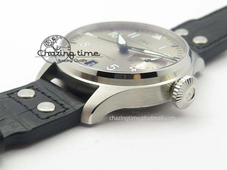 Original Big Pilot Real PR IW500906 ZF 1:1 Best Edition Silver Dial On Black Leather Strap A 7285