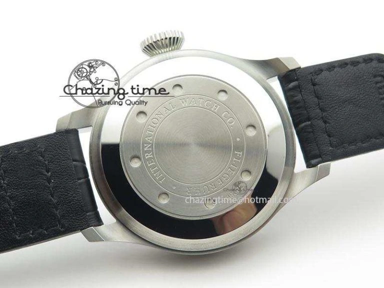 Original Big Pilot Real PR IW500906 ZF 1:1 Best Edition Silver Dial On Black Leather Strap A 7285