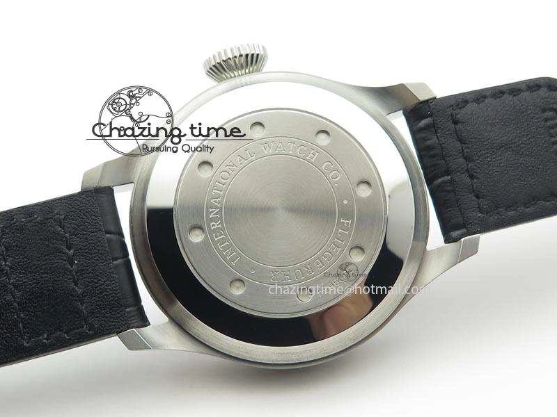 Original Big Pilot Real PR IW500906 ZF 1:1 Best Edition Silver Dial On Black Leather Strap A 7285