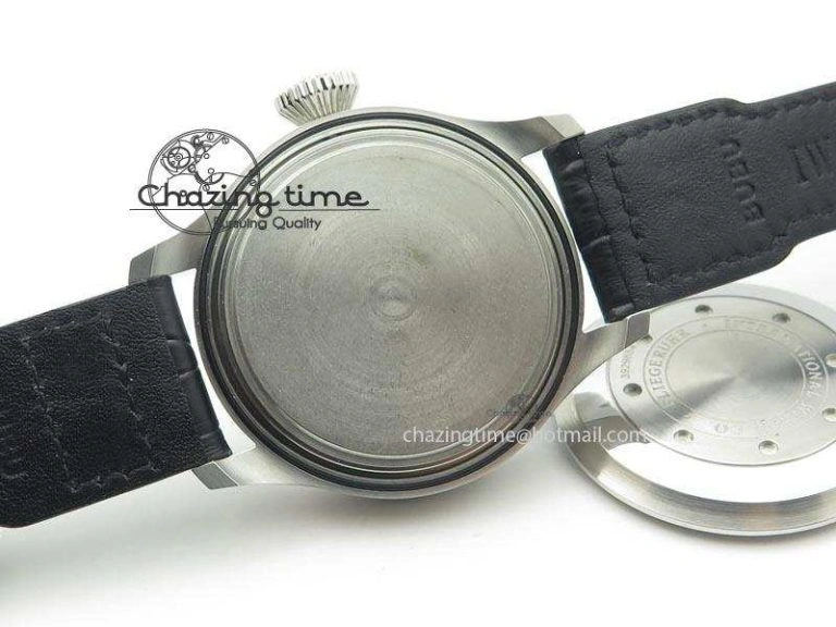Original Big Pilot Real PR IW500906 ZF 1:1 Best Edition Silver Dial On Black Leather Strap A 7285