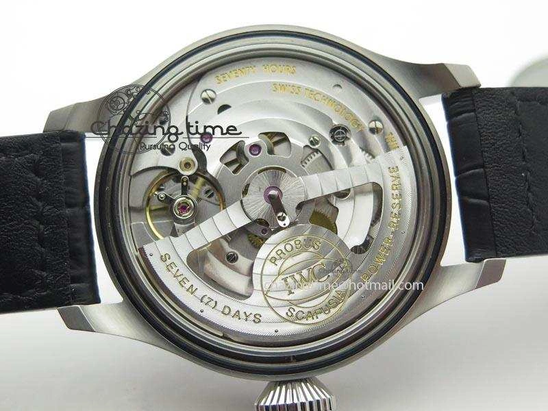 Original Big Pilot Real PR IW500906 ZF 1:1 Best Edition Silver Dial On Black Leather Strap A 7285
