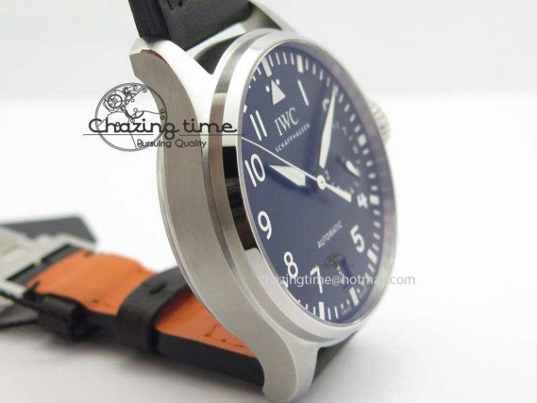WaterResistant Big Pilot Real PR IW500912 ZF Best Edition Black Dial On Black Leather Strap A 7287