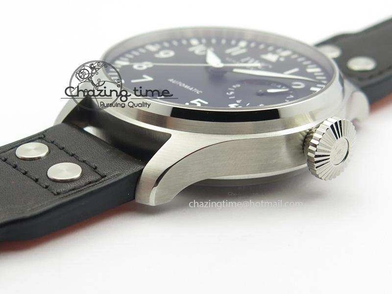 WaterResistant Big Pilot Real PR IW500912 ZF Best Edition Black Dial On Black Leather Strap A 7287