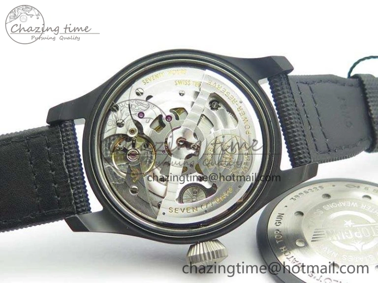 OdorResistant Big Pilot Real PR IW502001 Real Ceramic ZF 1:1 Best Edition On Black Calfskin Strap A51111 V 7227