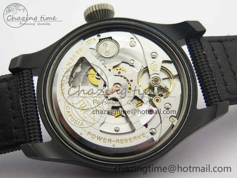 OdorResistant Big Pilot Real PR IW502001 Real Ceramic ZF 1:1 Best Edition On Black Calfskin Strap A51111 V 7227