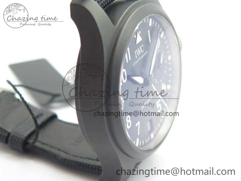 OdorResistant Big Pilot Real PR IW502001 Real Ceramic ZF 1:1 Best Edition On Black Calfskin Strap A51111 V 7227