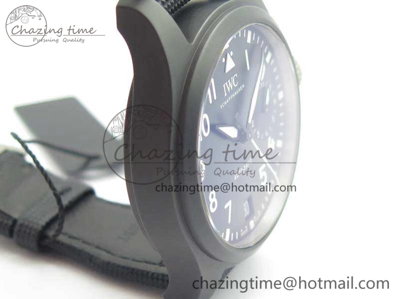 OdorResistant Big Pilot Real PR IW502001 Real Ceramic ZF 1:1 Best Edition On Black Calfskin Strap A51111 V 7227