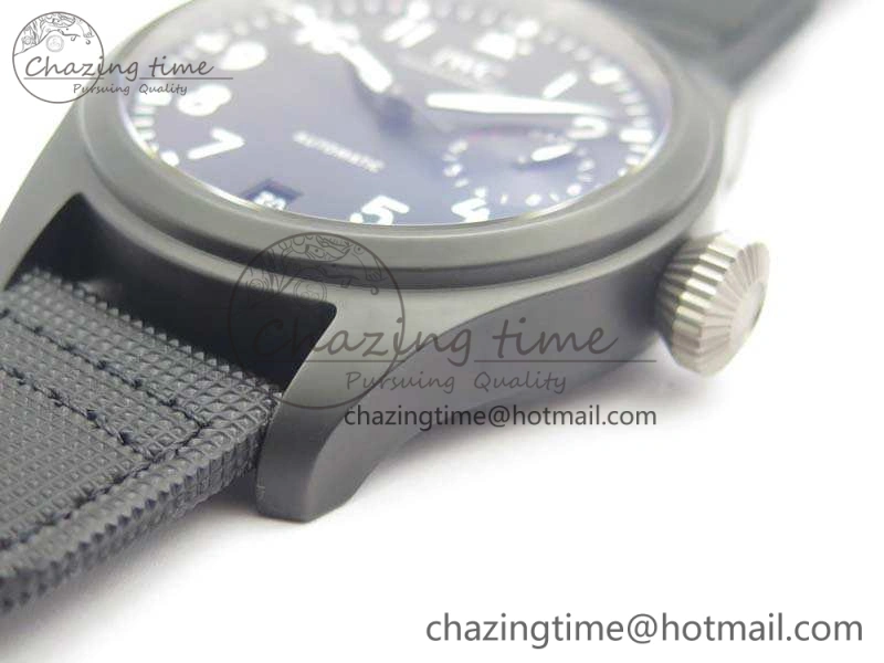 OdorResistant Big Pilot Real PR IW502001 Real Ceramic ZF 1:1 Best Edition On Black Calfskin Strap A51111 V 7227