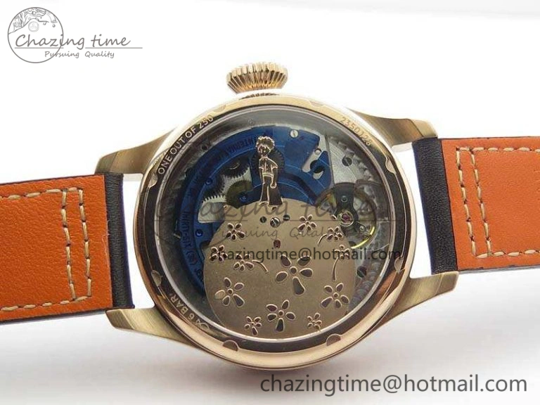 UrbanStyle Big Pilot Real PR IW502701 RG YLF 1:1 Best Edition Blue Dial On Calfskin Strap A 7225