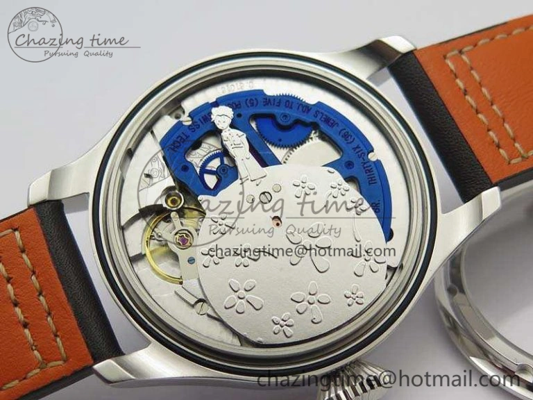 Bright Big Pilot Real PR IW502703 SS YLF 1:1 Best Edition Blue Dial On Calfskin Strap A 7226