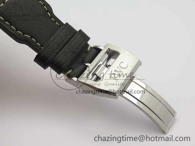 Bright Big Pilot Real PR IW502703 SS YLF 1:1 Best Edition Blue Dial On Calfskin Strap A 7226