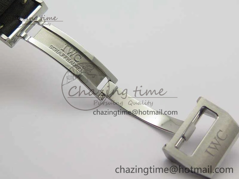 Bright Big Pilot Real PR IW502703 SS YLF 1:1 Best Edition Blue Dial On Calfskin Strap A 7226
