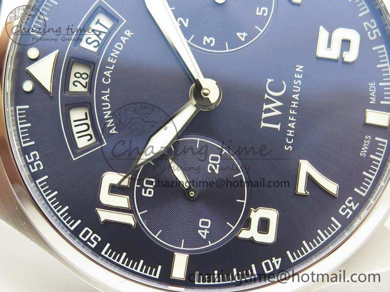 Bright Big Pilot Real PR IW502703 SS YLF 1:1 Best Edition Blue Dial On Calfskin Strap A 7226