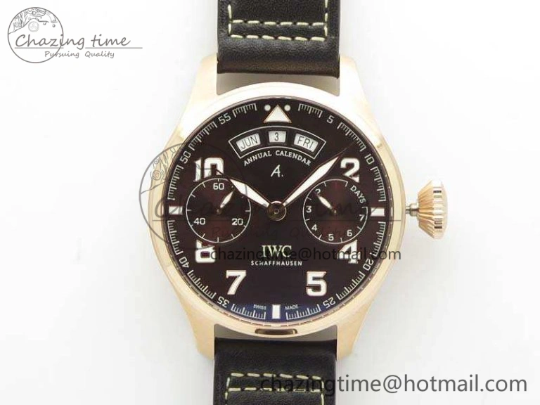Big Pilot Real PR IW502706 RG YLF 1:1 Best Edition Brown Dial On Calfskin Strap A Supportive 7223