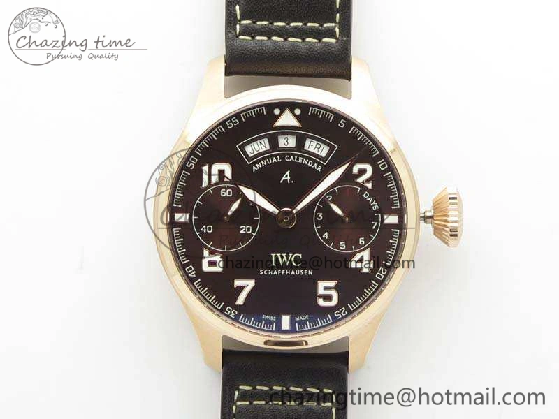 Big Pilot Real PR IW502706 RG YLF 1:1 Best Edition Brown Dial On Calfskin Strap A Supportive 7223