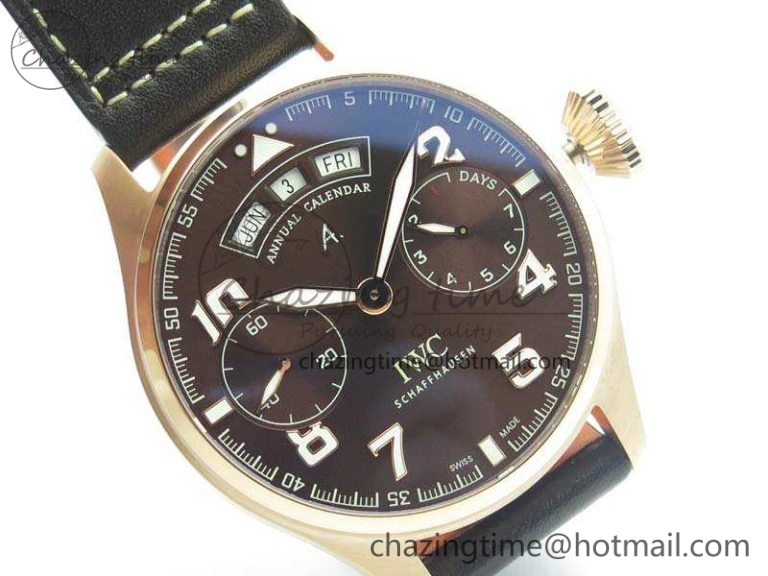 Big Pilot Real PR IW502706 RG YLF 1:1 Best Edition Brown Dial On Calfskin Strap A Supportive 7223