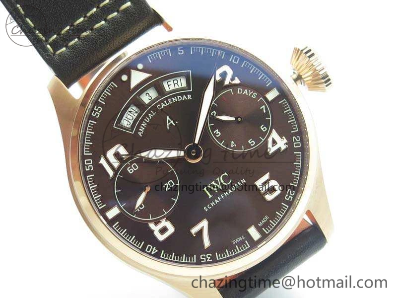 Big Pilot Real PR IW502706 RG YLF 1:1 Best Edition Brown Dial On Calfskin Strap A Supportive 7223
