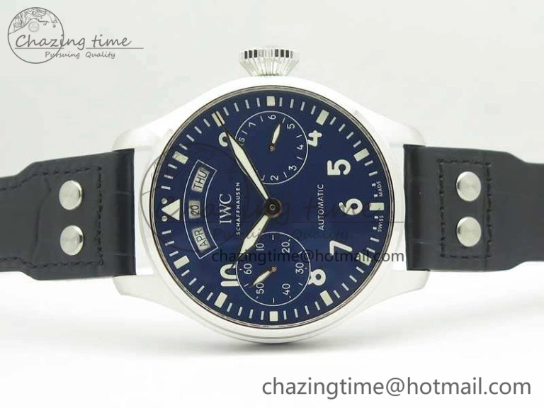 Big Pilot Real PR IW502708 SS YLF 1:1 Best Edition Blue Dial On Black Calfskin Strap A ZeroBulk 7219