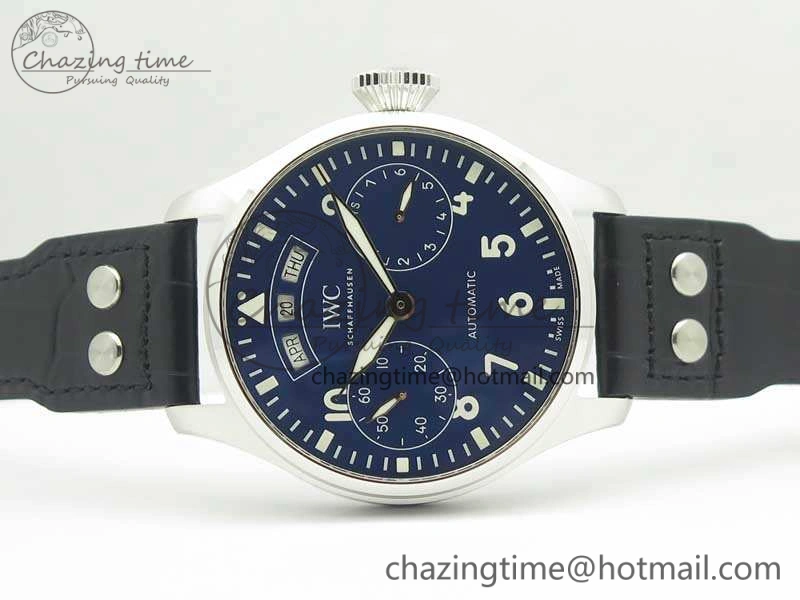 Big Pilot Real PR IW502708 SS YLF 1:1 Best Edition Blue Dial On Black Calfskin Strap A ZeroBulk 7219